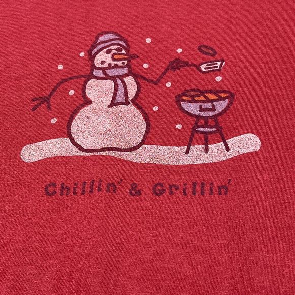Life Is Good Chill Snowman Red Short Sleeve Men’s Size. XL - Picture 4 of 12